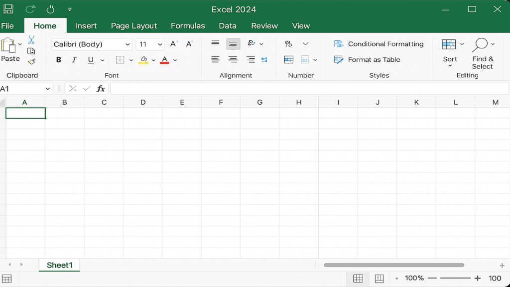 Excel 2024 のシート画面を表示したイメージ