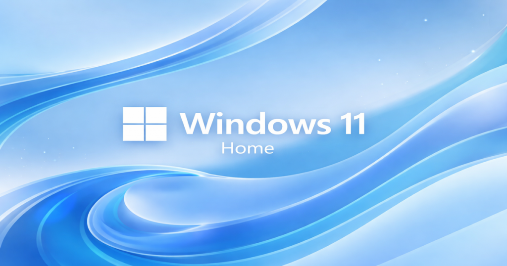 Windows 11 Homeをイメージした青色の抽象的な背景画像