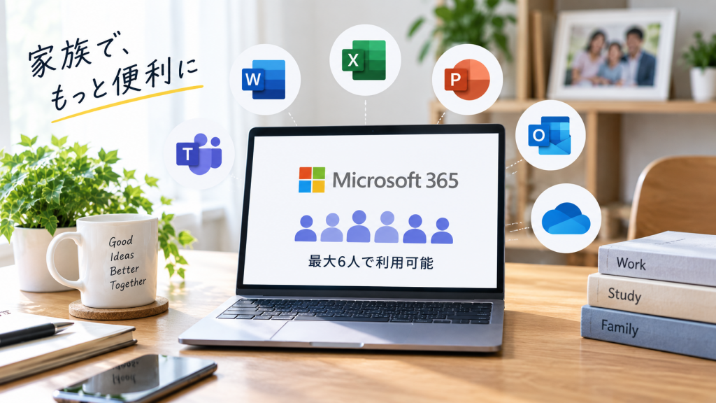 TeamsとMicrosoft 365 FamilyでWord・Excel・PowerPointを利用するイメージ